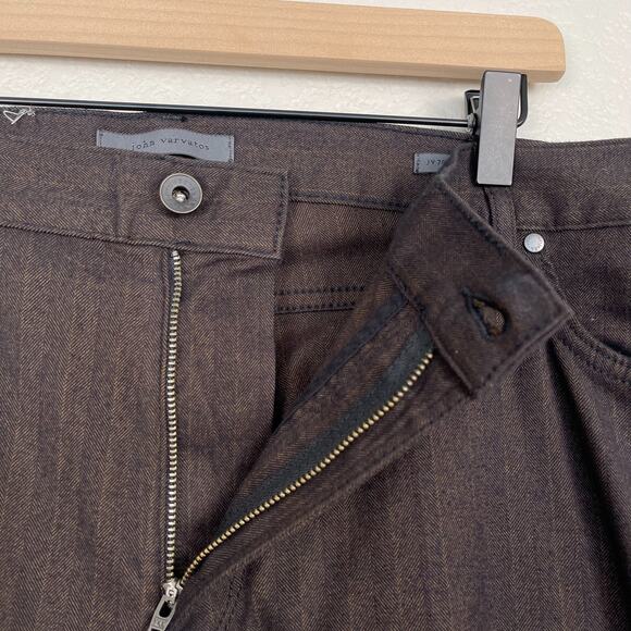 John Varvatos JV 701 Regular Fit Straight Leg Brown Stripe Pants 42 NWT - Picture 5 of 13